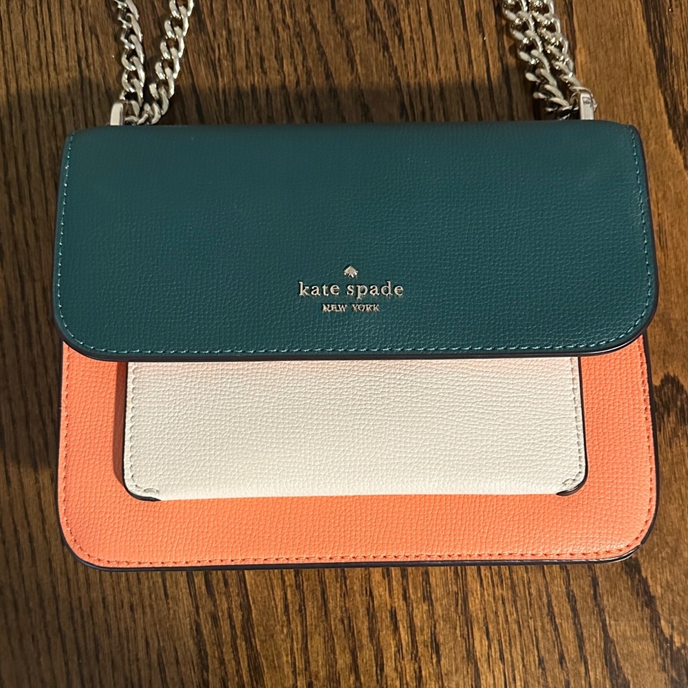 Kate Spade Multicolor Crossbody Bag - Teal, White, Coral